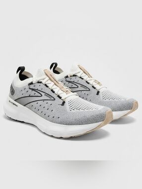 Brooks Glycerin StealthFit 20 Womens Size 9.5 White Grey Running Shoes Excellent